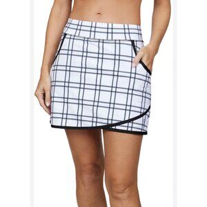 Sofibella Women’s Skort Skirt Size Small White Black 16” Tennis Pickleball
